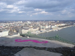 View from Gellért Hill and a pink mustache