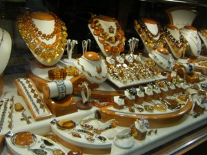 There were a lot of amber shops
